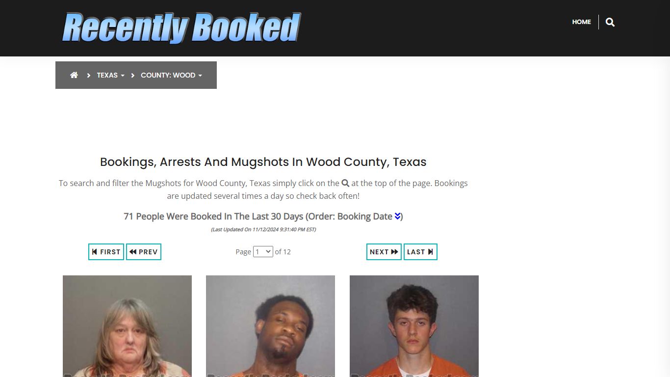 Bookings, Arrests and Mugshots in Wood County, Texas - Recently Booked